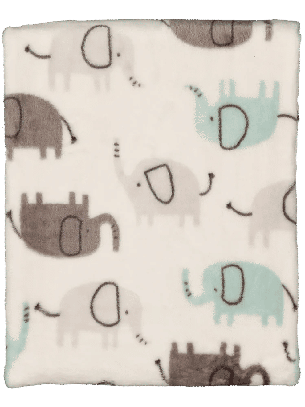 Elephant Print Coral Fleece Baby Blanket
