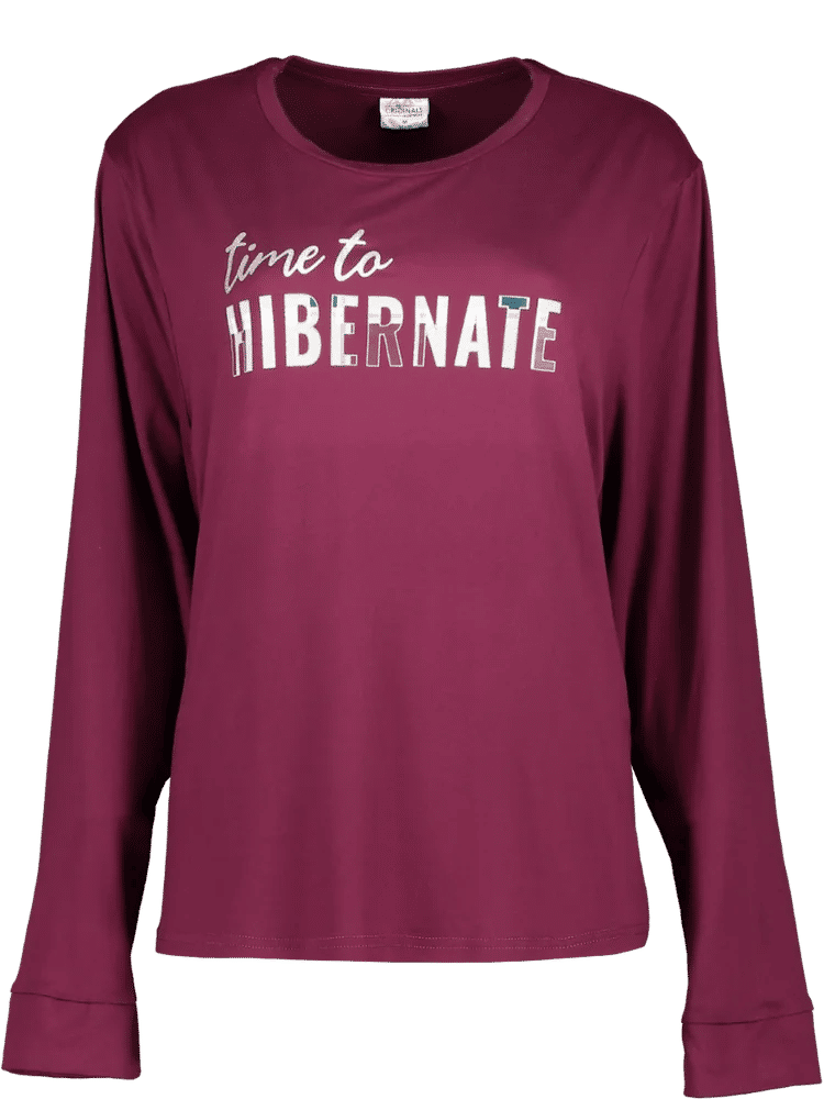 Maroon Checkered Knit Sleepwear Set (1)
