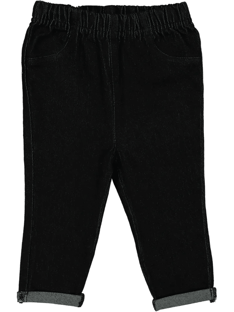 Black Elasticated Denim Jegging