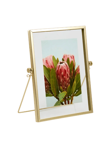 Gold Tone Metal Photo Frame