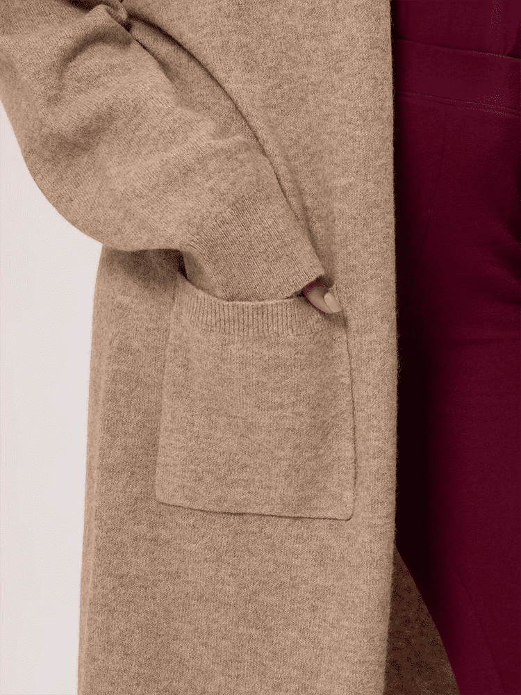 Long Hooded Knit Cardigan (2)