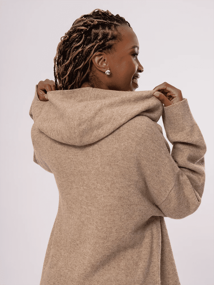 Long Hooded Knit Cardigan (3)
