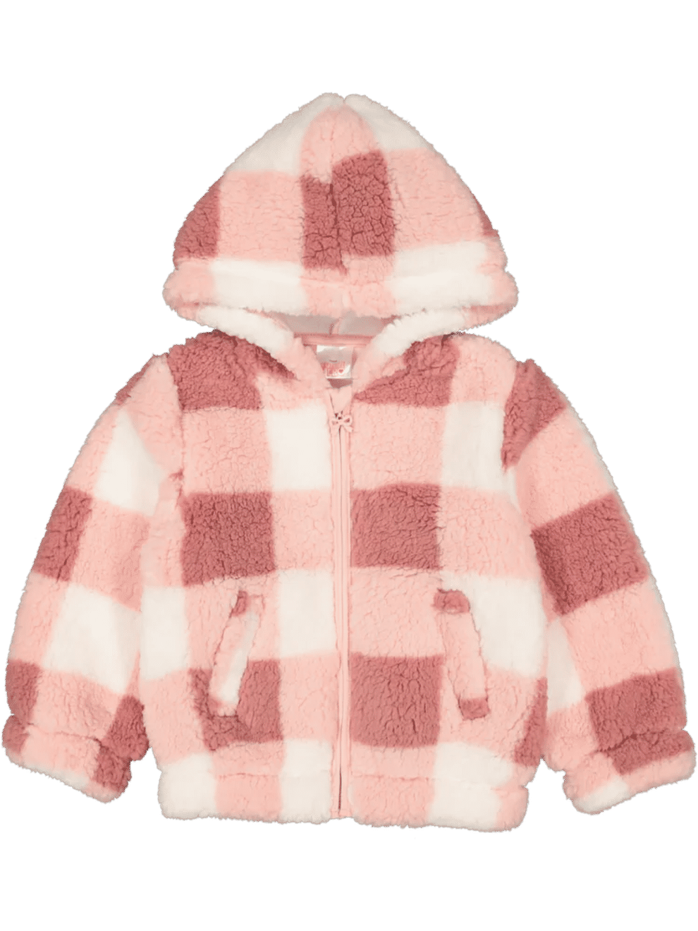 Checkered Fleece Hooded Track Top