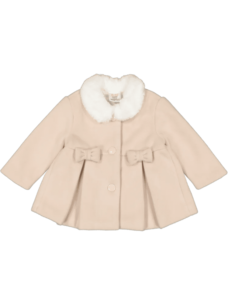 Infants Beige Faux Fur Trim Jacket