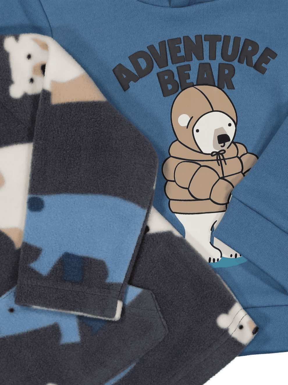 Bear Print Hoodie Set (2)