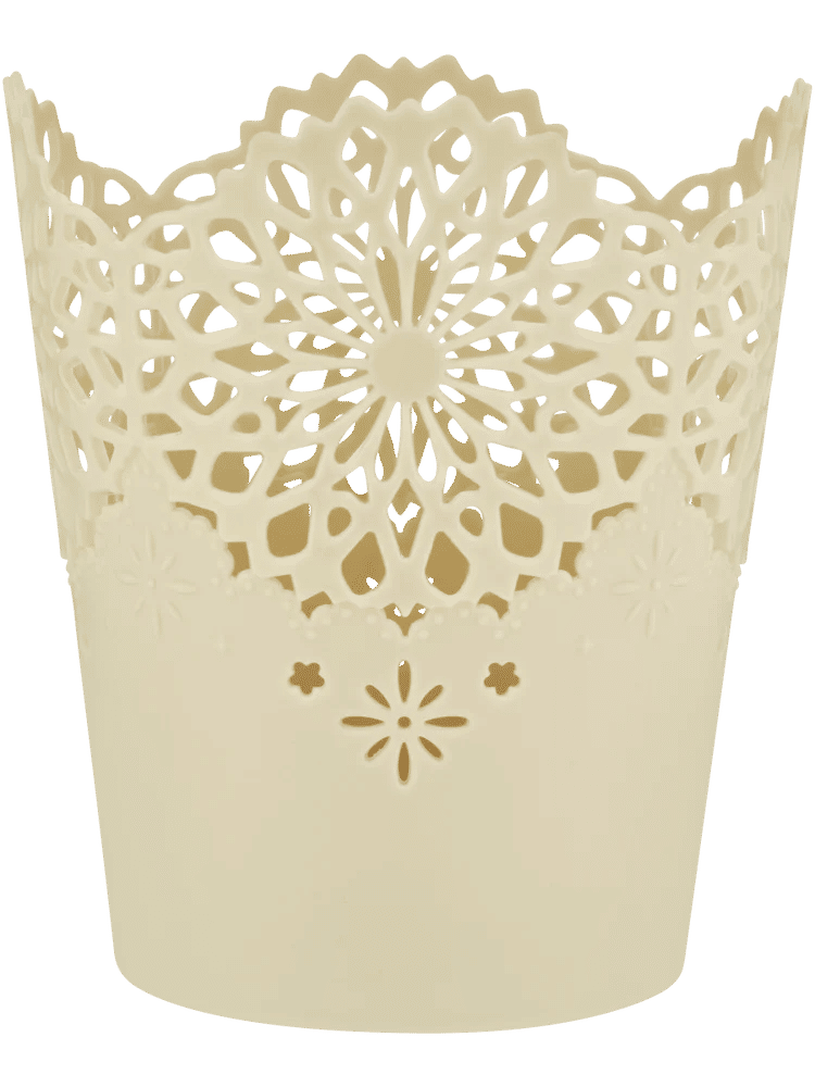 Cream Decorative Lace Planter