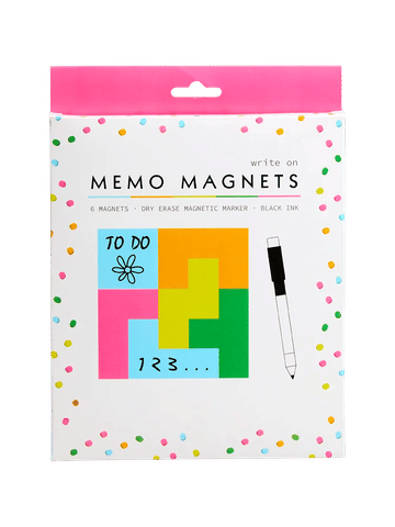 6 Piece Dry Erase Memo Magnet Set