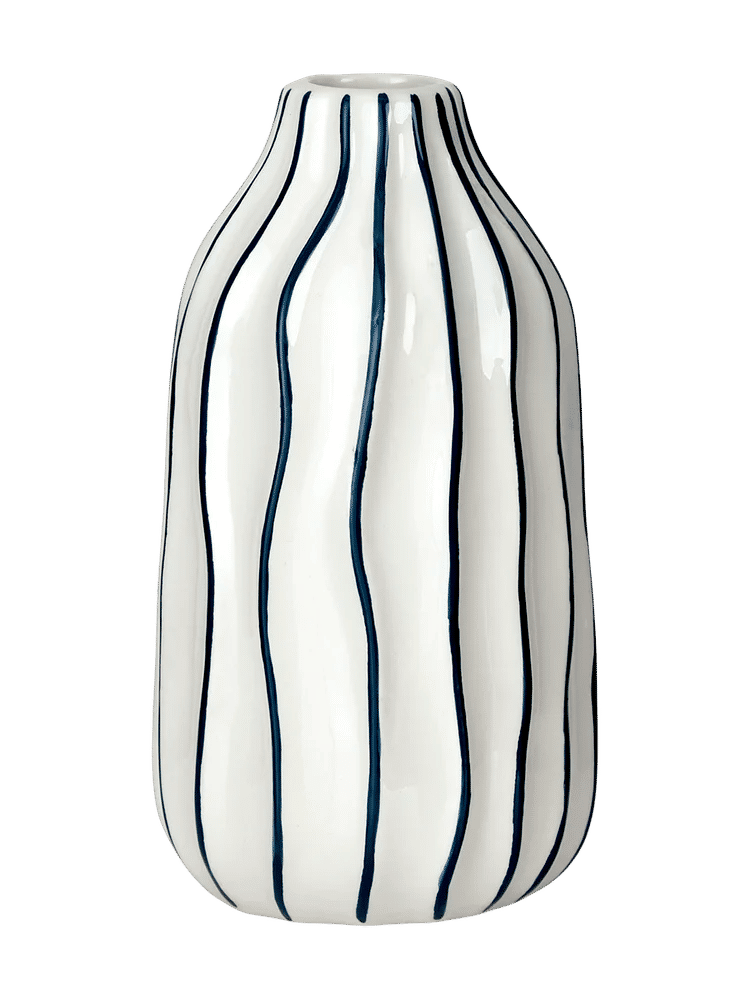 Ceramic Striped Decorative Vase