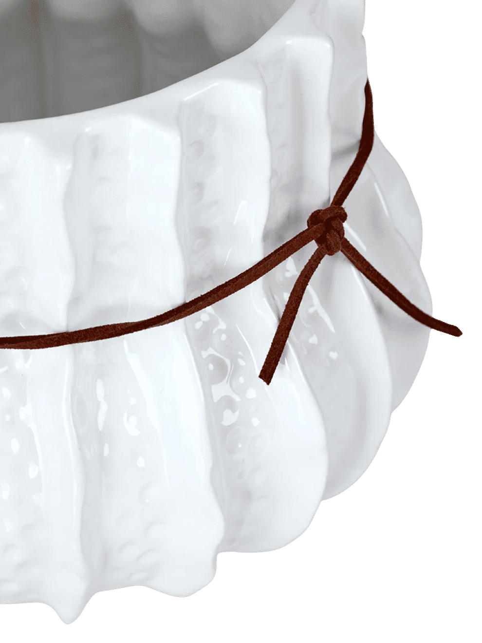 White Textured Ceramic Flower Pot (1)