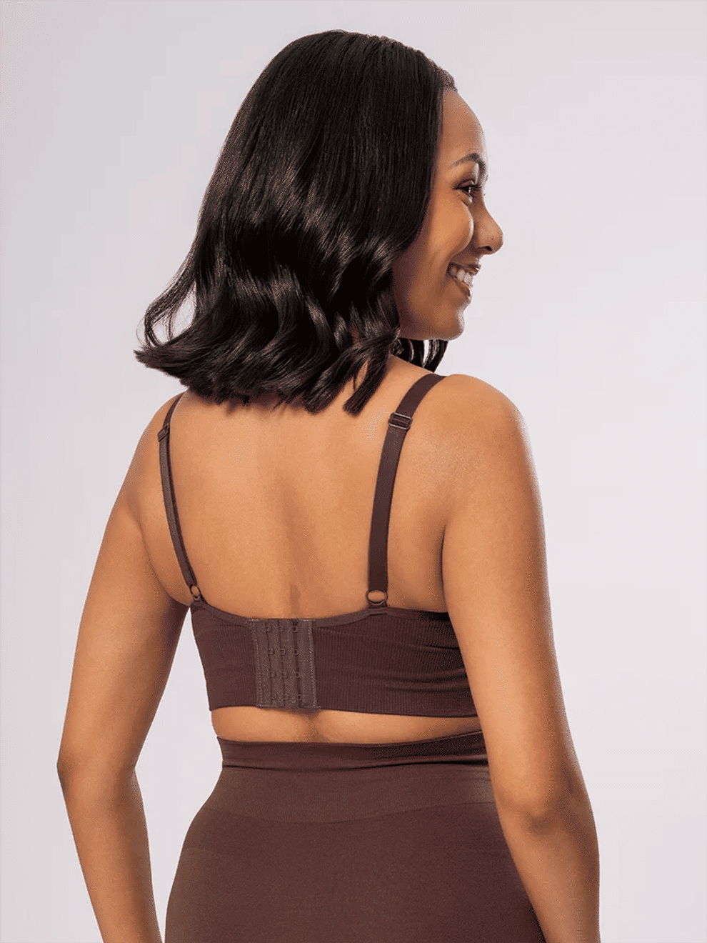 Seamless Brown Ribbed Bralette (2)