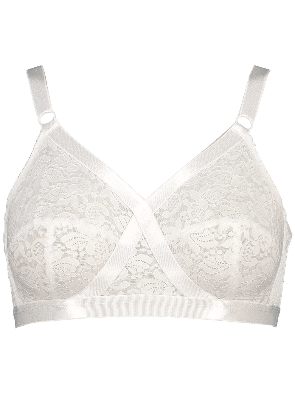 White Lace Detail Crossover Bra