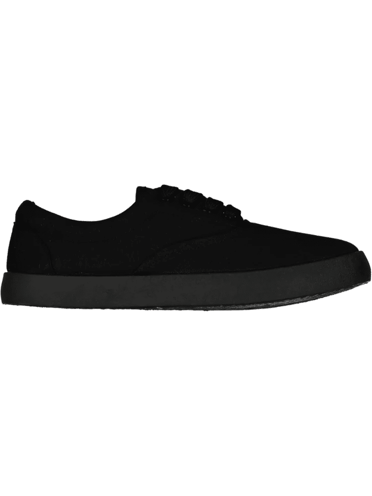 Black Canvas Lace-Up Sneakers
