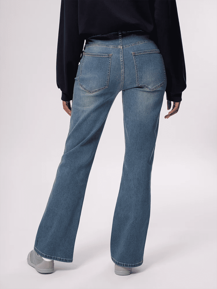 Mid Blue Straight Leg Jeans (2)