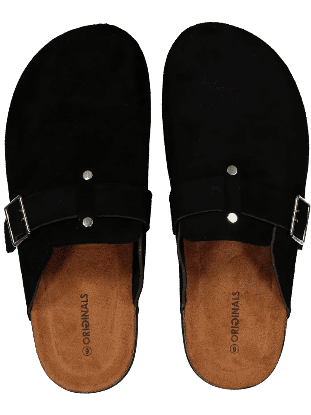 Black Buckle Strap Mule Sandals (2)