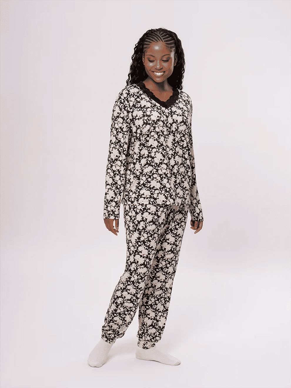 Floral Print Knit Pyjama Set