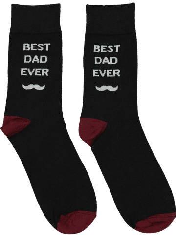 Best Dad Ever Black Slogan Socks