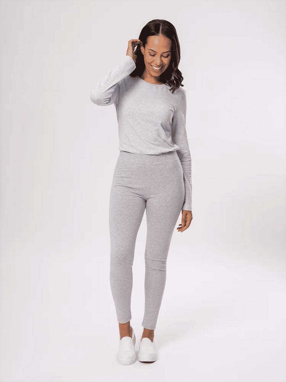 Grey Cotton Blend Leggings (3)