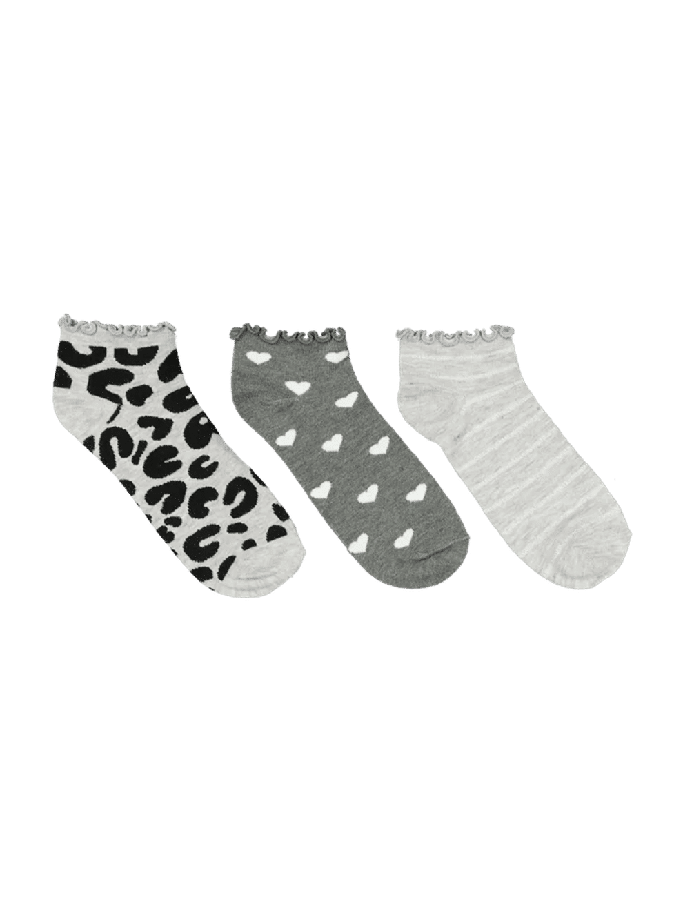3 Pack Frill Trim Ankle Socks