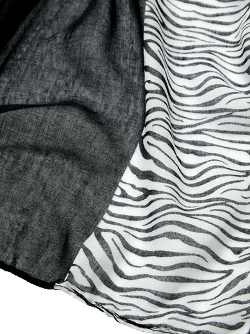 Monochrome Zebra Print Scarf
