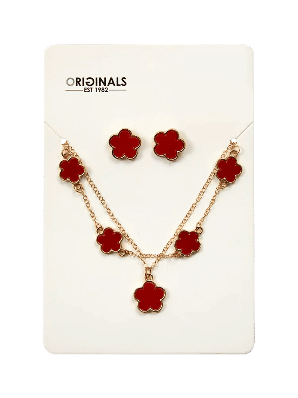 Black Flower Necklace And Earring Set (2)