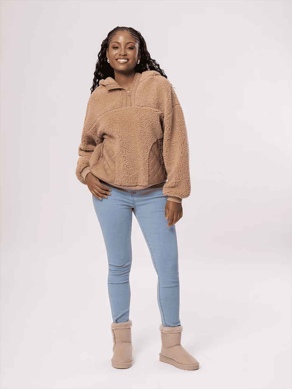 Brown Plush Quarter Zip Top (4)