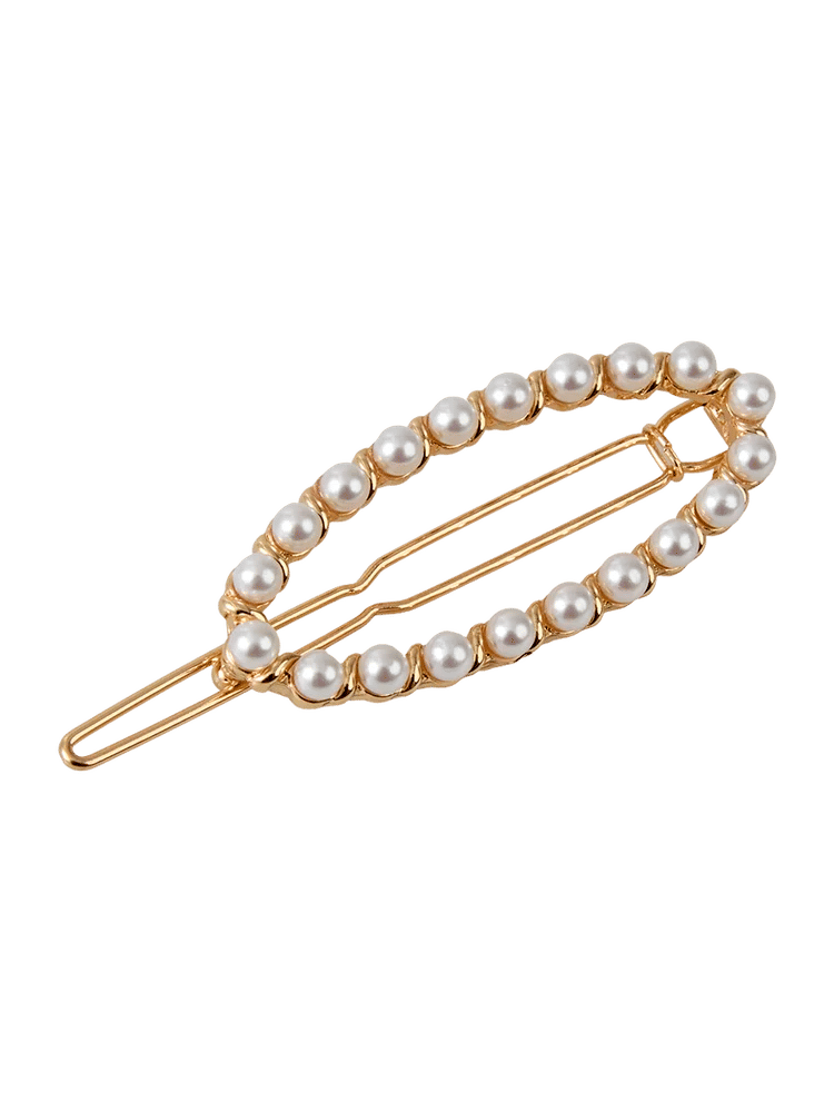 Oval Faux Pearl Hair Clip