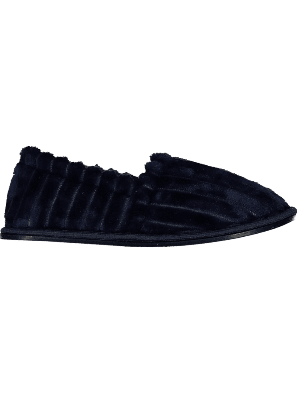Navy Ribbed Fleece Slippers