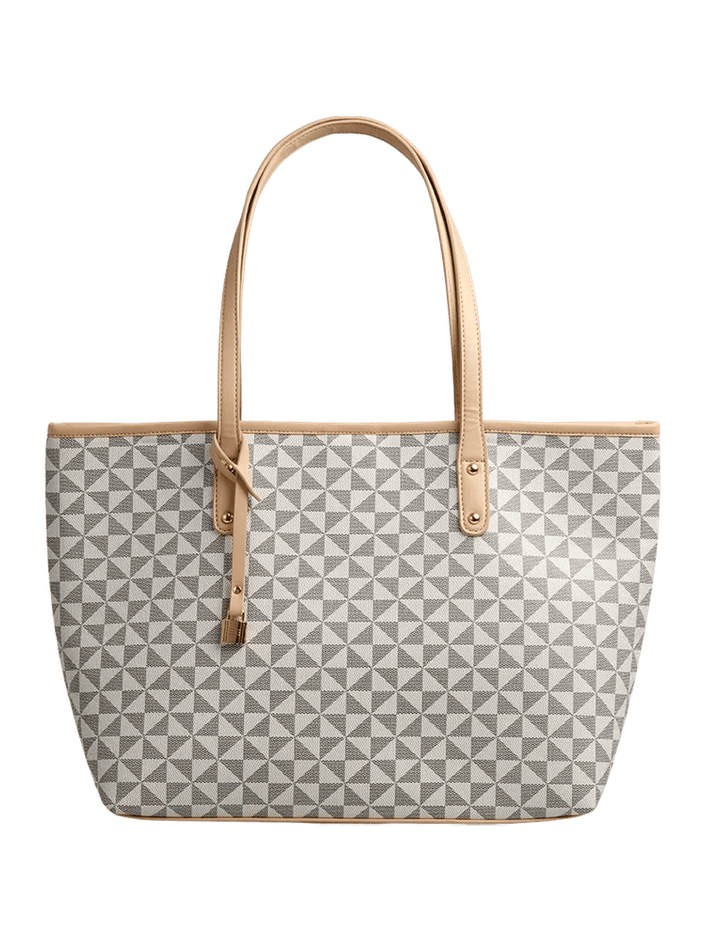 Geometric Print Tote Handbag