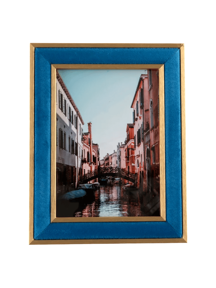 Large Blue Velvet Edge Picture Frame