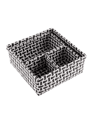 Black and White Woven Basket