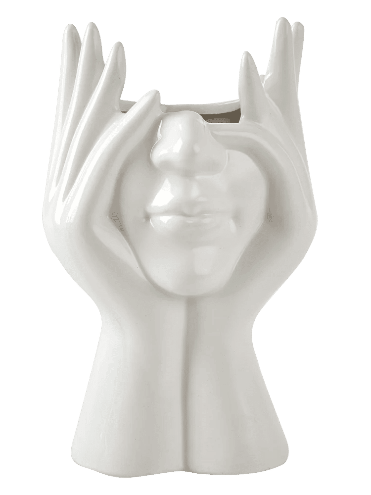 White Ceramic Face Vase