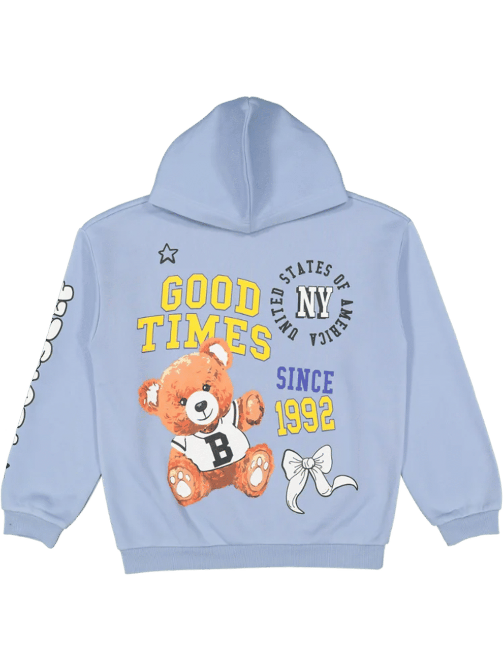 Blue Graphic Hooded Top