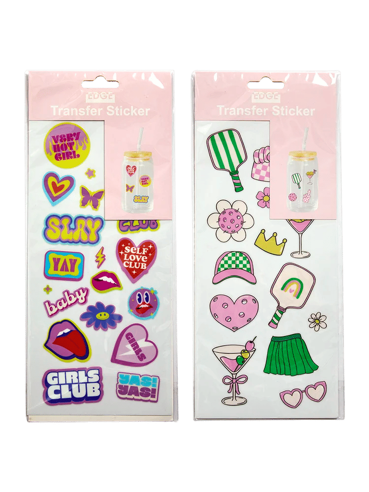 Vibrant Assorted Vinyl Transfer Sticker Sheets