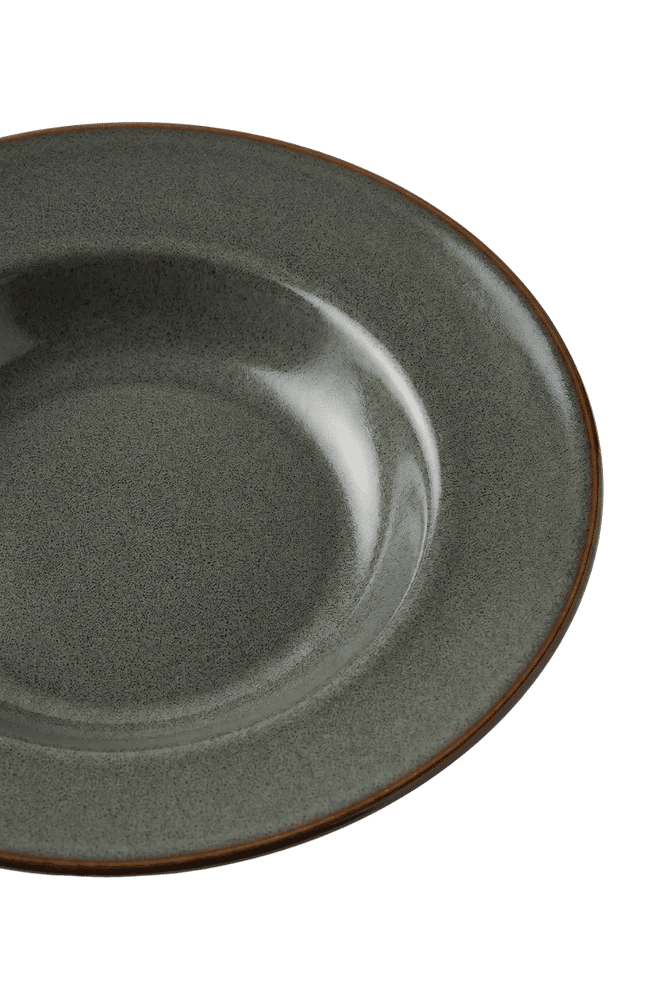 Textured Grey Ceramic Soup Bowl 28.6cm (2)