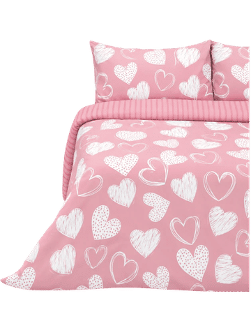 Double Bed Kids Pink Heart Print Comforter