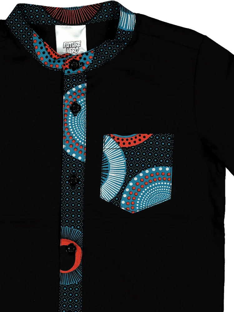 Printed Detail Black Shirt (2)