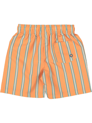 Striped Orange Elasticated Waist Shorts