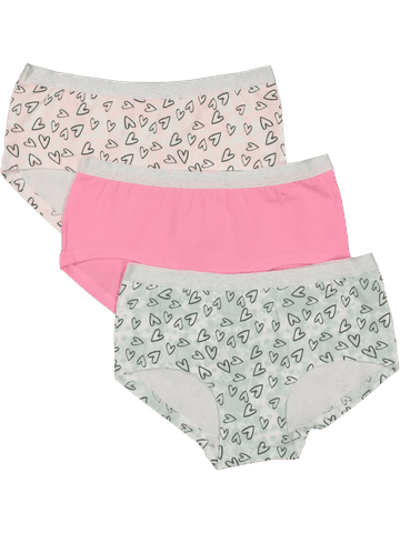 Heart Print Three-Pack Panties