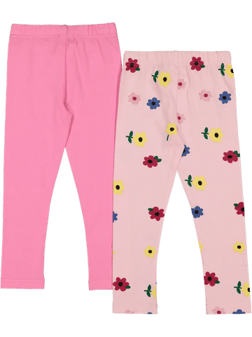 Floral and Solid Legging Set