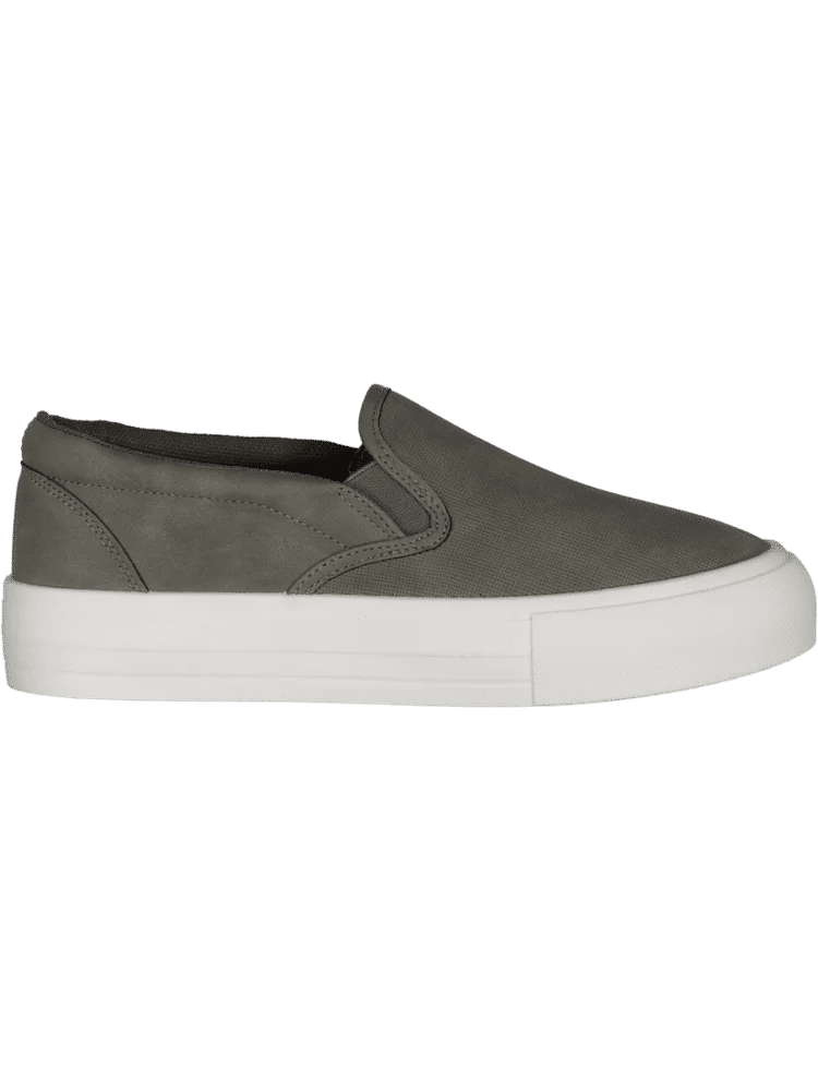 Grey Slip On Platform Sneakers