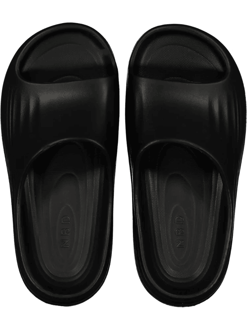 Black Moulded Slide Sandals (2)