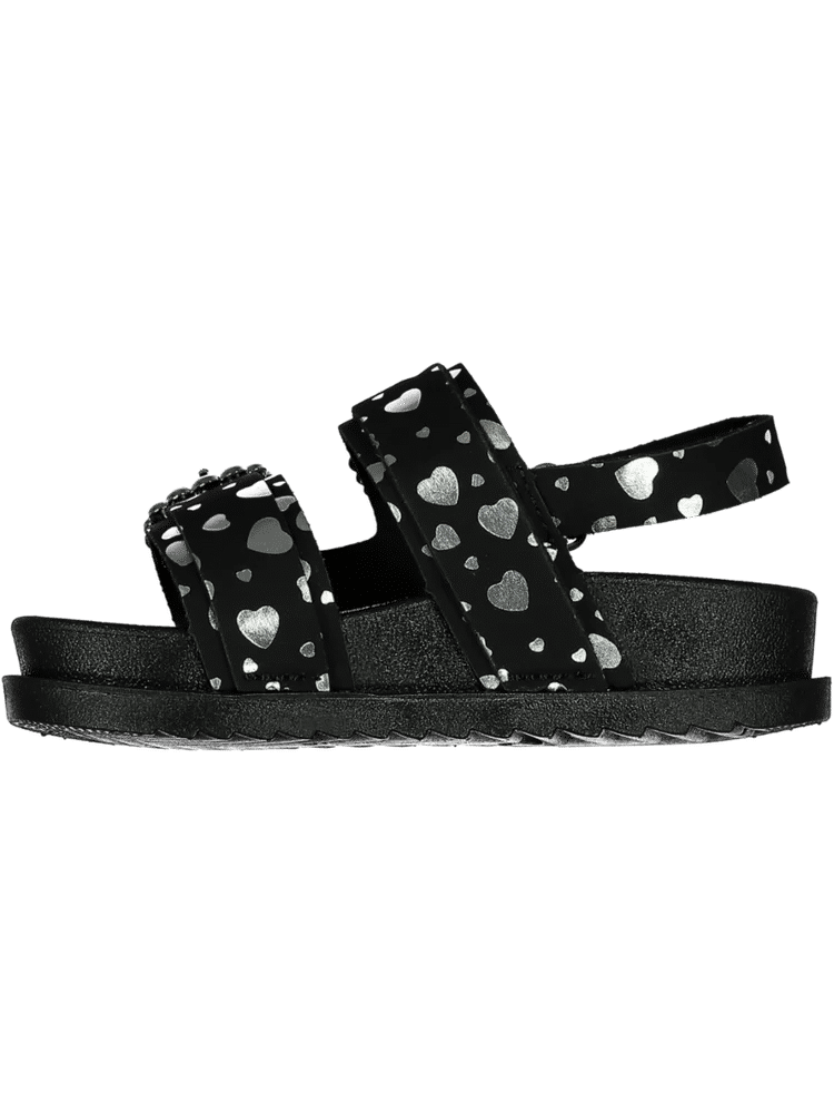 Metallic Heart Print Sandals (1)