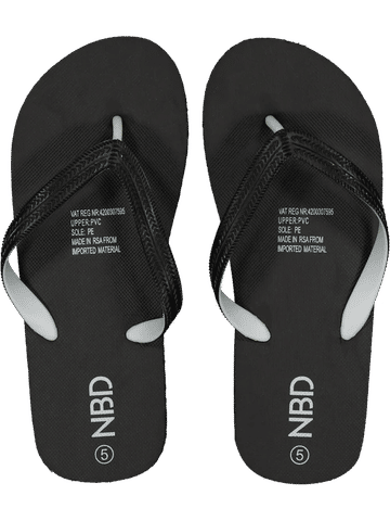 Black Rubber Flip Flops