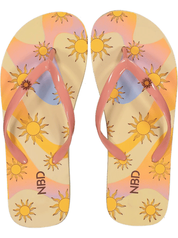 Sun Print Flip Flops
