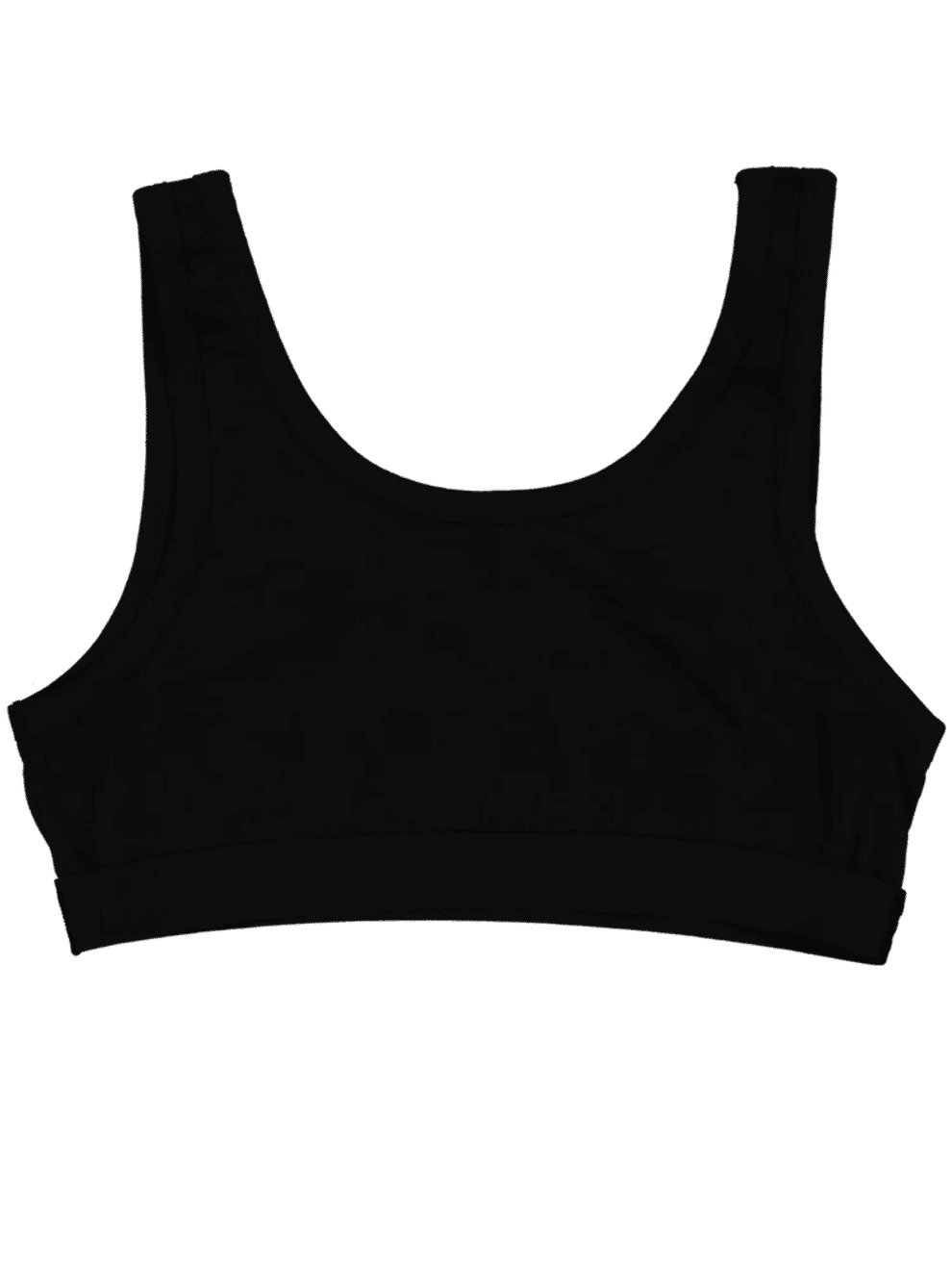Black Cotton Blend Crop Top