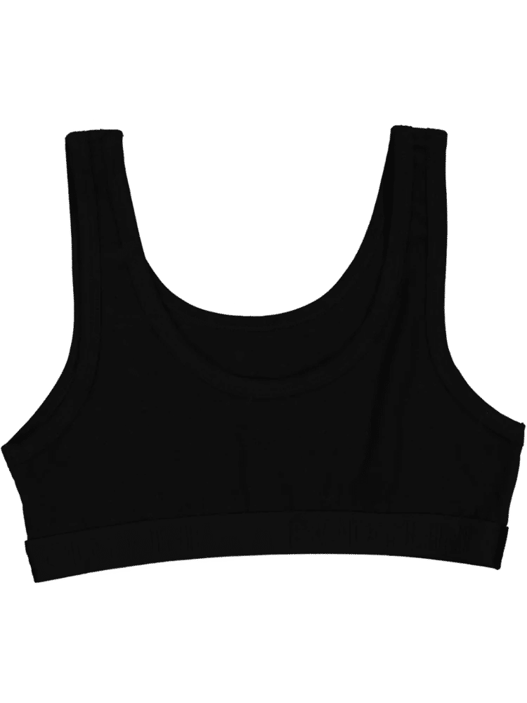 Black Cotton Blend Crop Top (1)