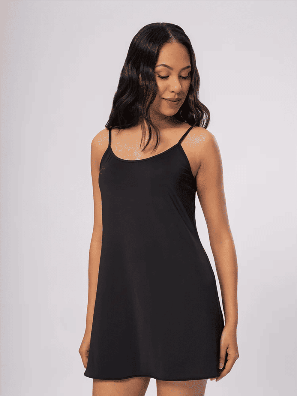 Black Spaghetti Strap Slip