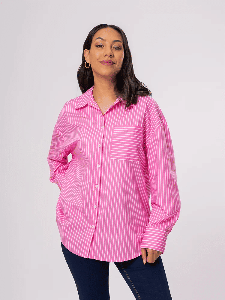Pink Striped Cotton Shirt