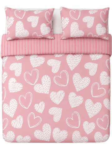 Single Kids Heart Print Comforter