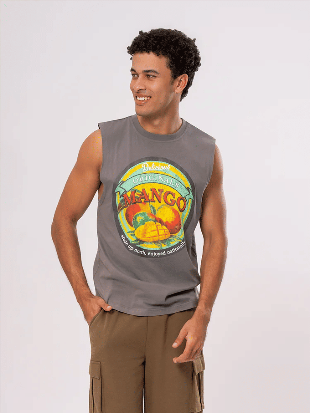 Graphic Sleeveless Cotton Vest